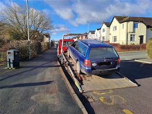 A car was seized on Middleton Road, Oswestry today. Picture: West Mercia Police. 