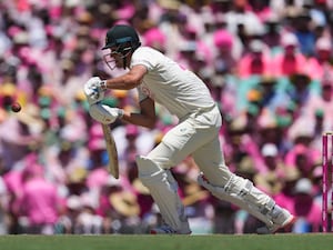 Australia’s Beau Webster bats during play on the third day of the fifth Test