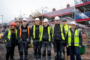 Pictured at the Dawley site are, from left, Ange Jones, Jordan Bannister,
Jack Brothwood, Alfie Turner, Cameron Whyte, Noel Hesbrook, Stephen Corbett, and Gill Price