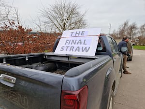 Farmers gathered ahead of the protest.