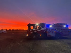 Firefighters at Rednal Industrial Estate. Picture: Craig Jackson. 