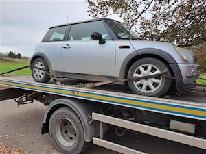 The mini that was seized by police. Picture: West Mercia Police