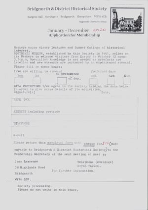 The first membership form