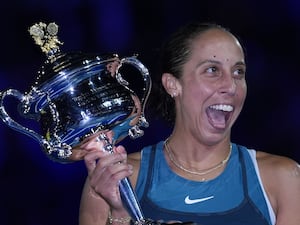 Madison Keys holds the Daphne Akhurst Memorial Cup