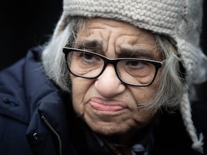 Laila Soueif, the mother of jailed British-Egyptian Alaa Abd El-Fattah, 43, who has been detained in Egypt since September 29 2019, and in December 2021 was sentenced to five years in prison after being accused of spreading false news, reads a statement outside Downing Street in London