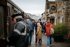 Crowds gathered at Bridgnorth's Severn Valley Railway for the New Year's Day celebration.