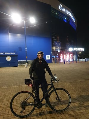 Stuart Bull outside Leicester City's stadium. 