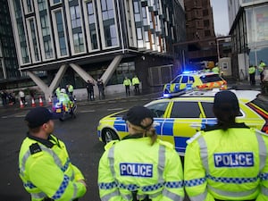 Police outside a court