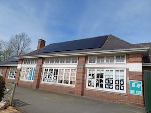 The solar panels installed at Berriew County Primary School and Community Centre.