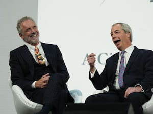 Reform UK leader Nigel Farage with Jordan Peterson