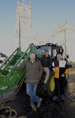 Kaleb Cooper, bursary recipients Rupert Jones and  Rose Geggie, and RAU Vice-Chancellor Professor Peter McCaffery.