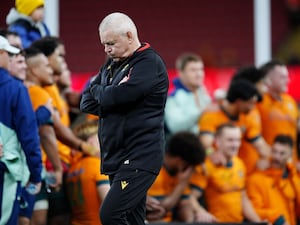 Warren Gatland at the end of another heavy defeat