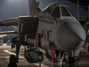 Front view of an RAF Tornado