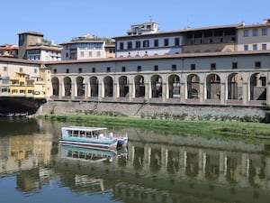 The Corridoio Vasariano or Vasari Corridor in Florence, central Italy