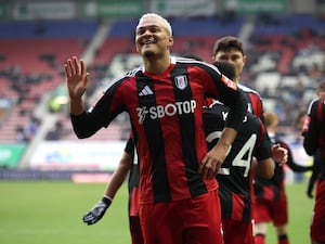 Fulham’s Rodrigo Muniz celebrates