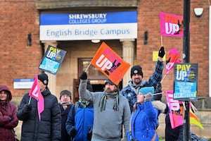 Staff from Shrewsbury Colleges Group are striking in a dispute with the Government over pay