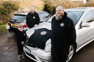 Fat Dads Car Club: Where Horsepower Meets Fatherhood! In Picture L>R: Jasper Childs 7, Jon Childs and Chris Nock.