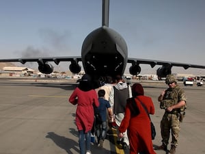 Plane on tarmac in Afghanistan