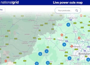 The National Grid's power cut map was showing many homes without power this morning