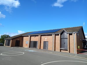 The solar panels installed at Ysgol Cwm Banwy and Canolfan y Banw in Llangadfan.