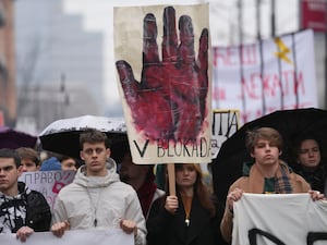 Protesters in Belgrade