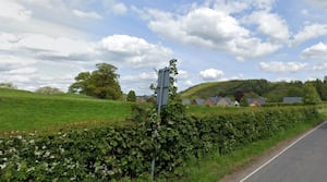 Bryn Derwen Motte site In Abermule from Google Streetview