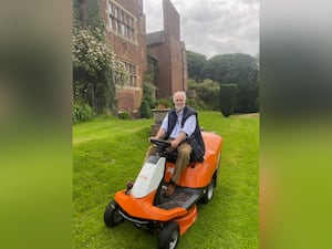 Jonathan Roberts on his Stihl mower