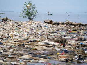 Plastic waste litters the shoreline in Indonesia (Owen Humphreys/PA)