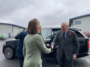 The Duke of Gloucester was greeted by Lord Lieutenant of Shropshire, Anna Turner.