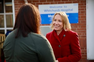 North Shropshire MP Helen Morgan at Whitchurch Hospital