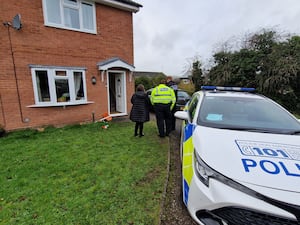 Police in Balmoral Crescent on Saturday morning