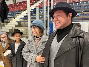 Jason and Roxanne Carrion, from New York, dress up as Rocky and Adrian