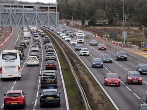 Cars on both sides of a motorway