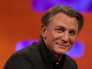 Daniel Craig smiling on The Graham Norton Show