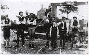 Men working at Crickheath in 1900.