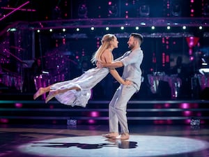 Giovanni Pernice spinning Rose Ayling-Ellis around during a performance