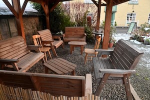 The outside area provides cover and a quiet place for a drink