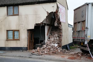 A vehicle also crashed into a powerline only hours after a HGV crashed into a pub