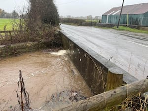 A culvert full of water at Gobowen