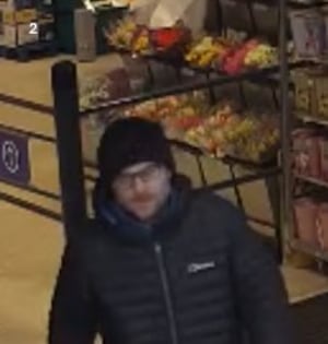 Police are hoping this man can help them in their investigation of a theft from Tesco in Madeley, Telford, at around 8.23am on January 6.