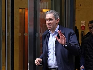 Taoiseach and Fine Gael leader Simon Harris leaves Marconi House in Dublin after speaking on Newstalk’s Pat Kenny show