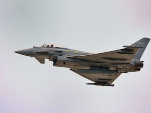 An RAF Typhoon in flight