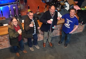 Oswestry and Ludlow lads Pete Gill, Nick Monether, Phil Curzon and Dave Jenkins at the Ludlow Beer Festival