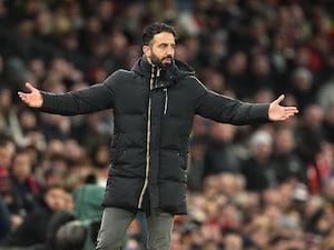 Manchester United manager Ruben Amorim on the touchline at Old Trafford