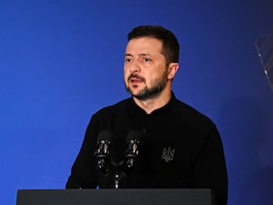 Ukrainian President Volodymyr Zelensky speaks at an event concerning the recovery and reconstruction of Ukraine at the United Nations in New York