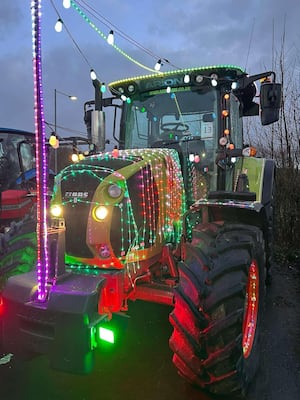 In third place for the best dressed tractor competition was this illuminated entry.