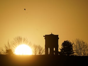 A sunrise over Chesterton Windmill in Warwickshire on January 2 2025