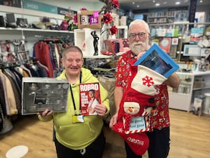 Emma Beddow and Norman Hartford at Severn Hospice's Bridgnorth shop