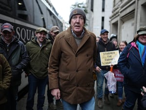 Jeremy Clarkson joining a protest by farmers