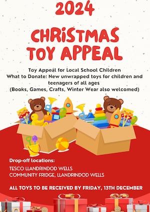 Llandrindod Wells schools have launched a Christmas Toy Appeal 